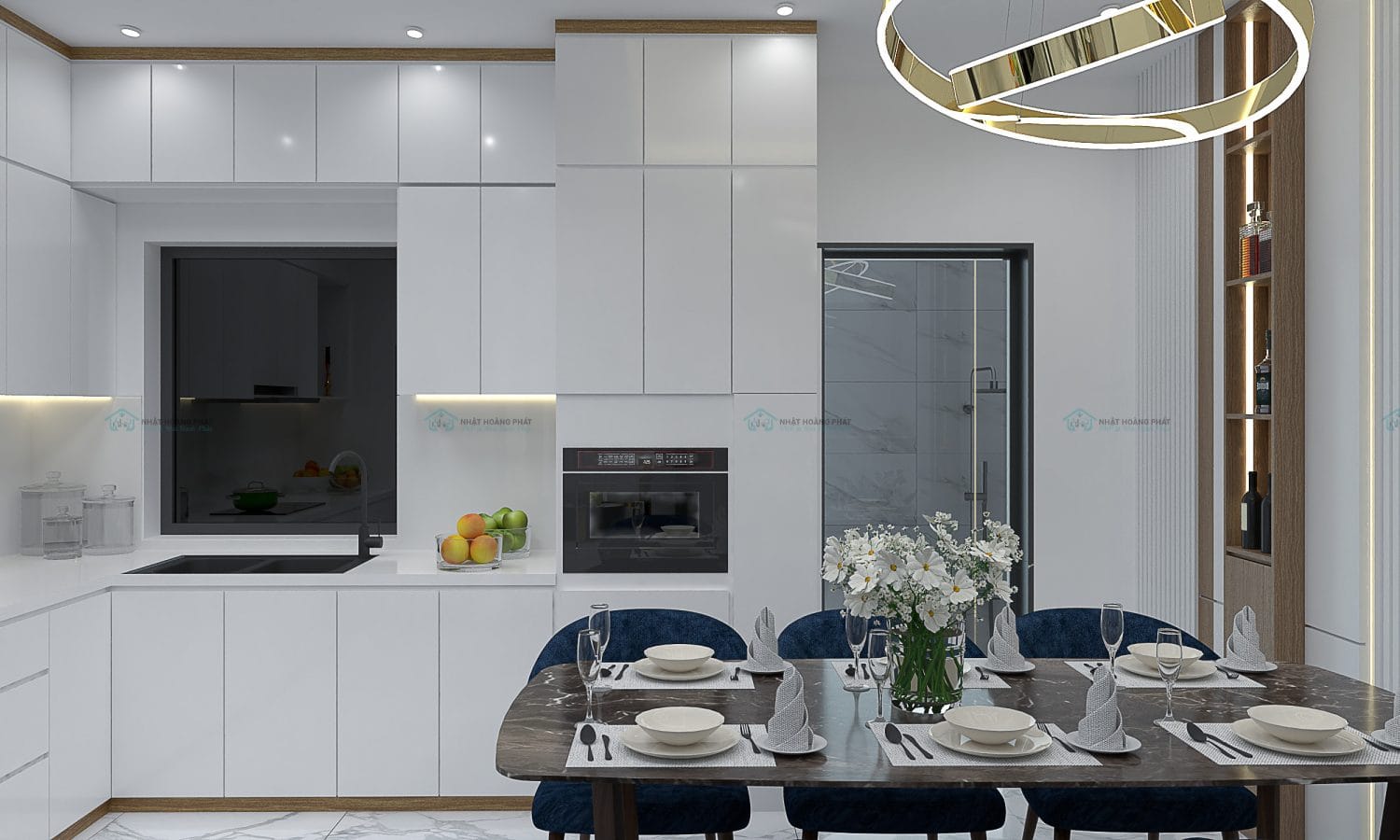 tủ bếp melamine