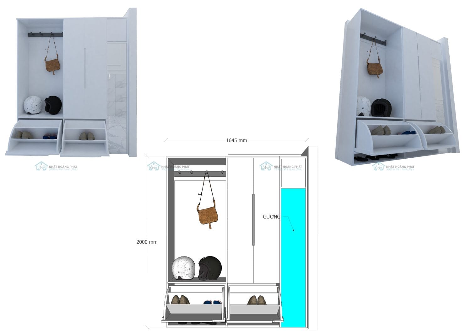 tủ giày mdf melamine