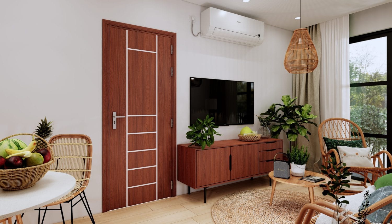 cửa gỗ MDF chống ẩm phủ Melamine
