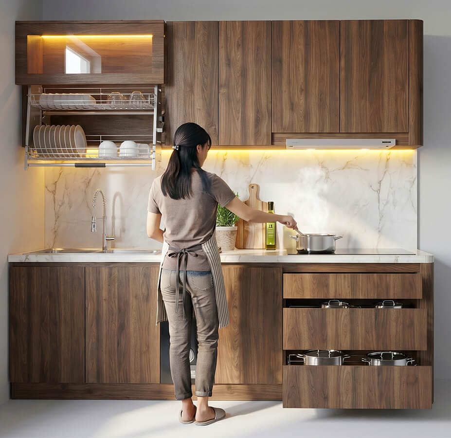 tủ bếp laminate