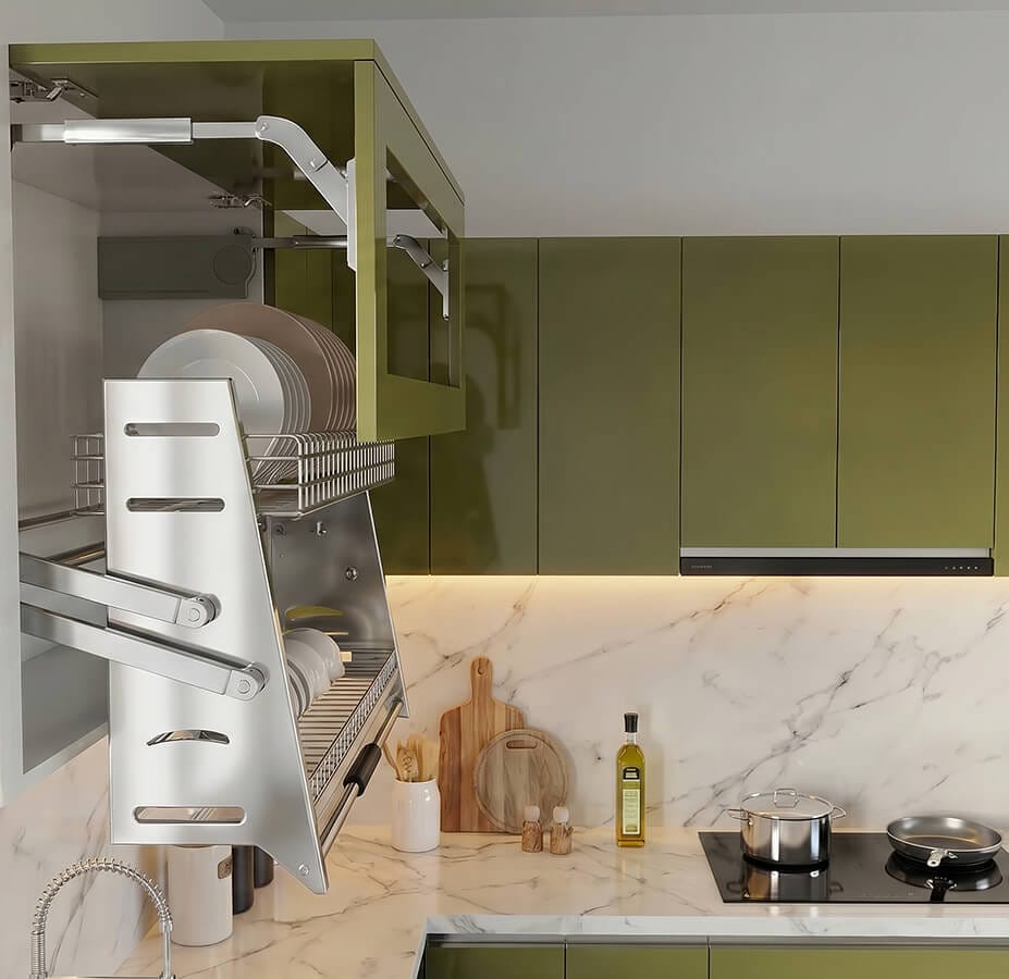 tủ bếp mdf phủ acrylic