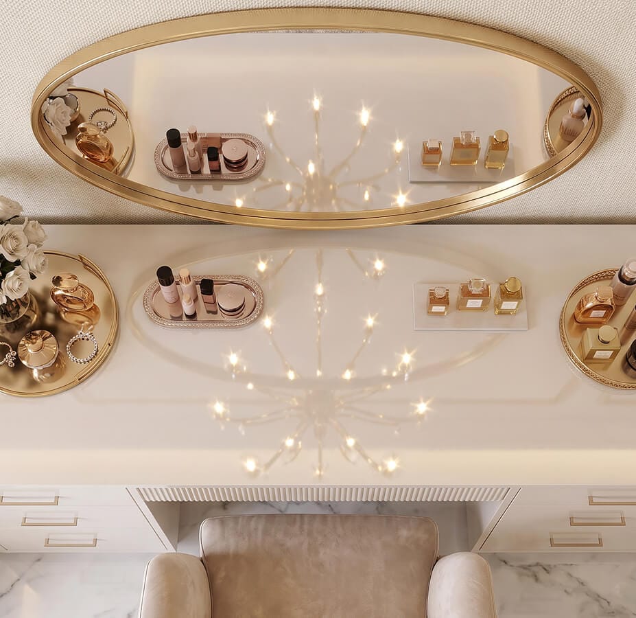 bàn trang điểm phong cách luxury